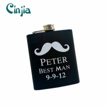 7 Oz Stainless Steel Portable Mustache Design Wine Flask